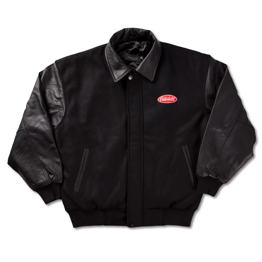 Lambskin and Wool Varsity Jacket