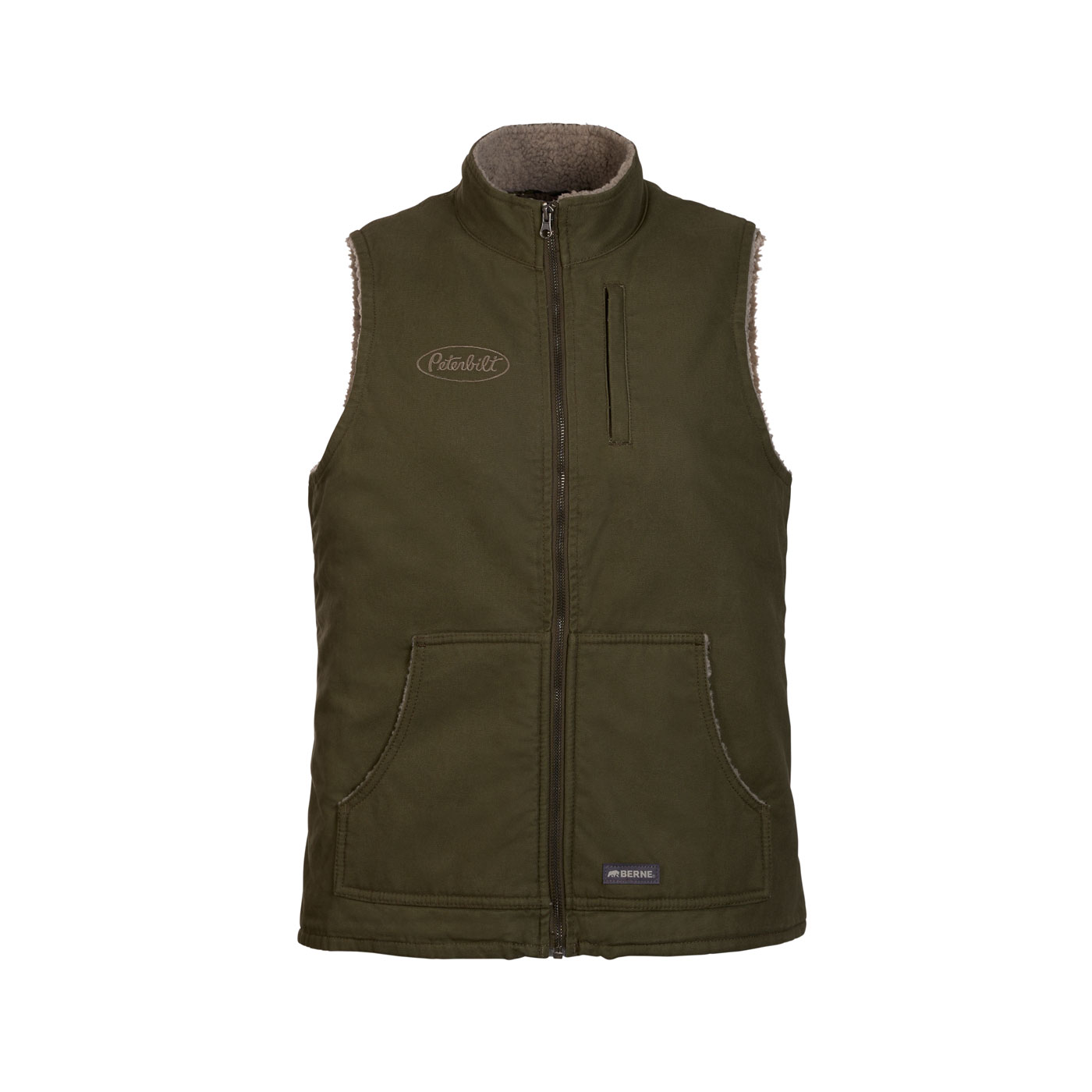 Ladies Berne Sherpa-Lined Softstone Duck Vest Green