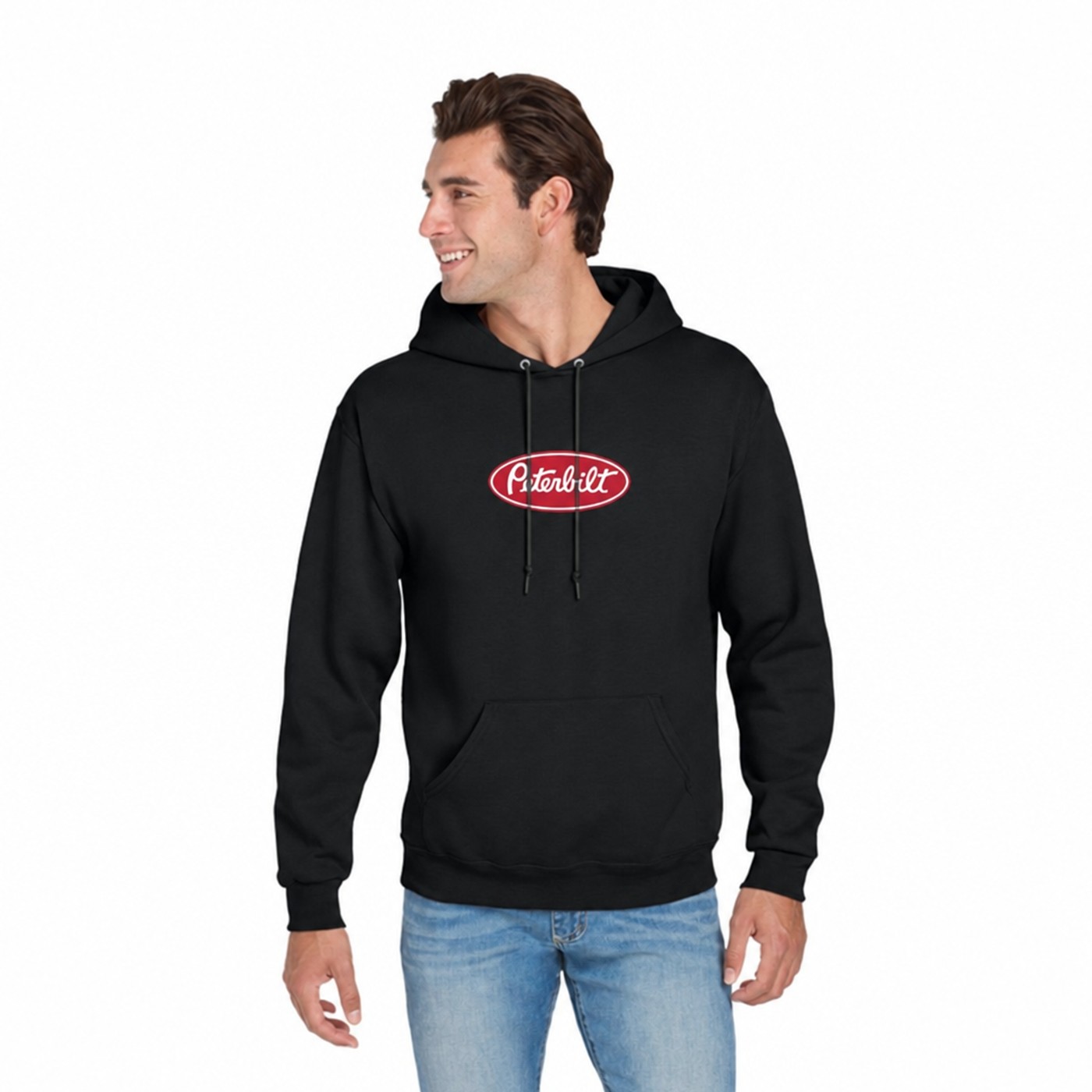 Image of Black Core Hoodie with Peterbilt Logo