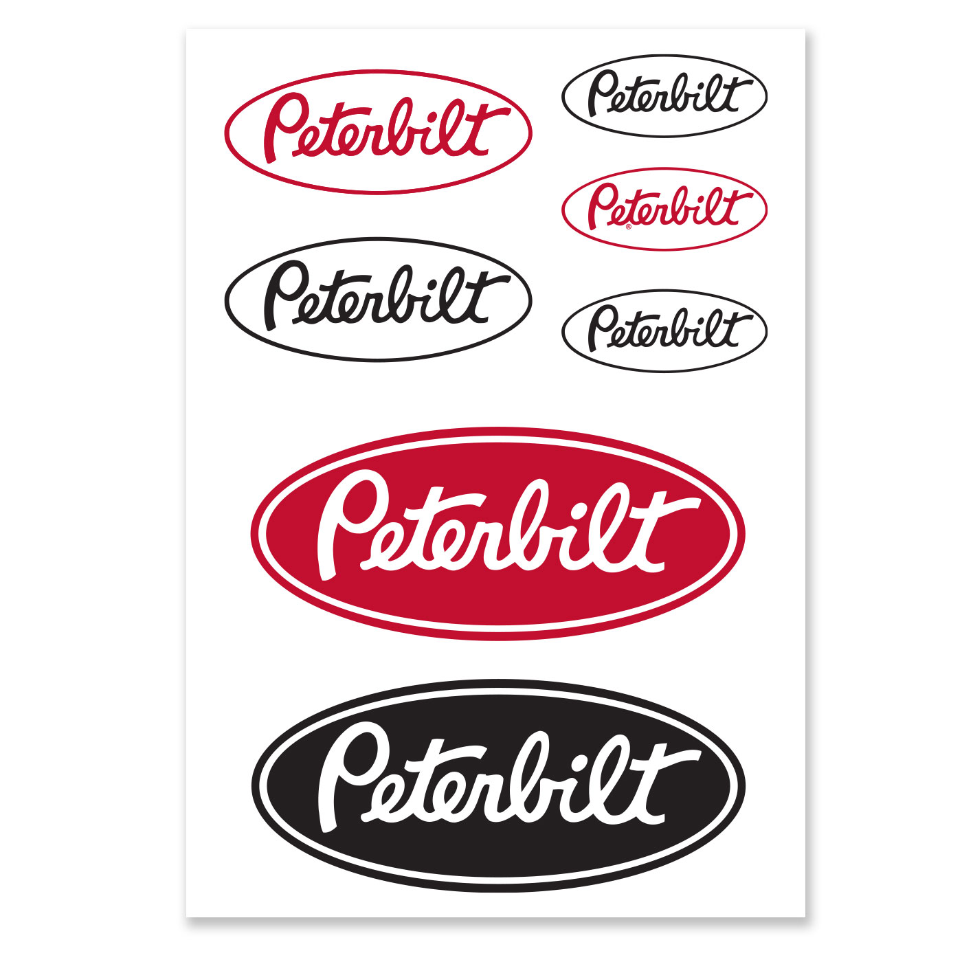 Peterbilt Epoxy Dome Sticker Sheet