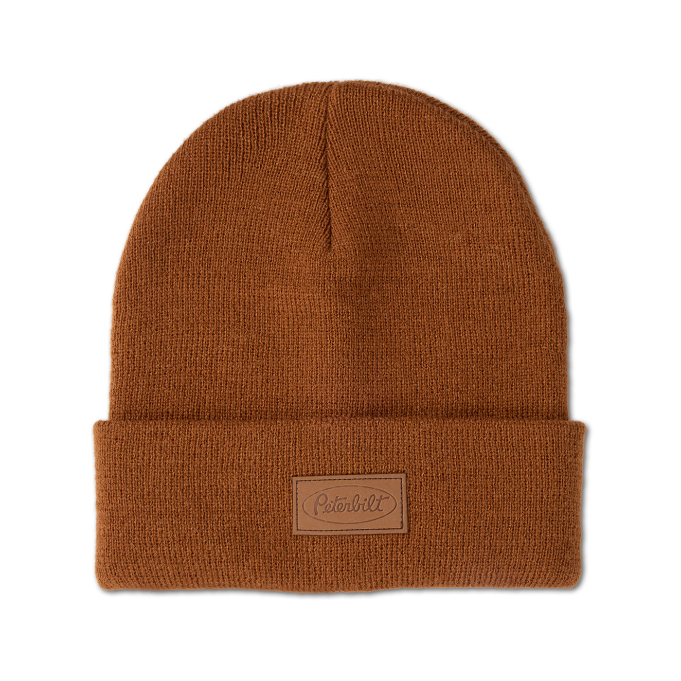 Leather Patch Cuff Beanie